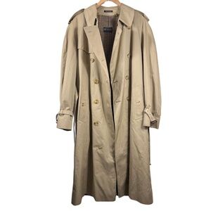 Vintage Unisex Men's Stollerys Trench Coat Made in England  Check Lining S42